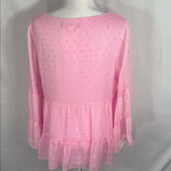Lilly Pulitzer Pink Blouse with Ruffle Layers - Picture 6 of 10